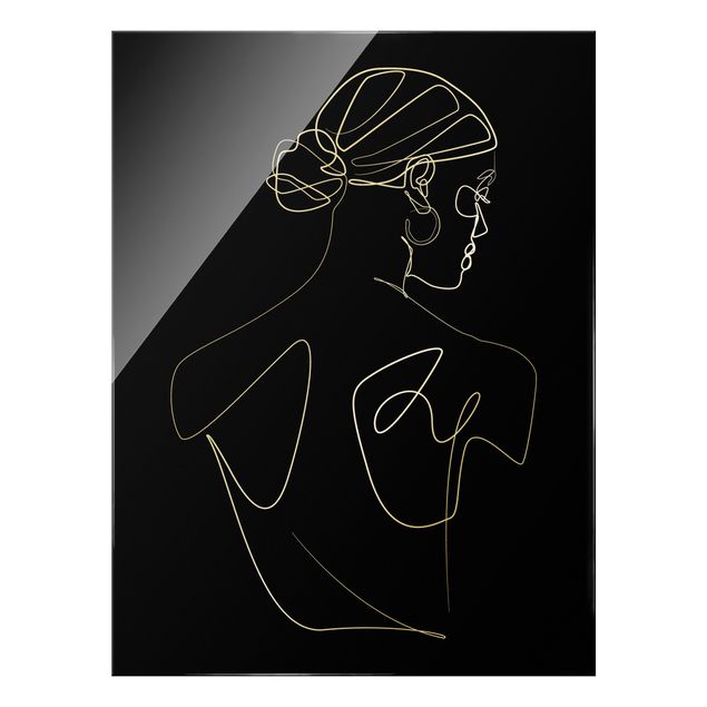 Obrazy portret Line Art - Kobieta z czarnymi plecami