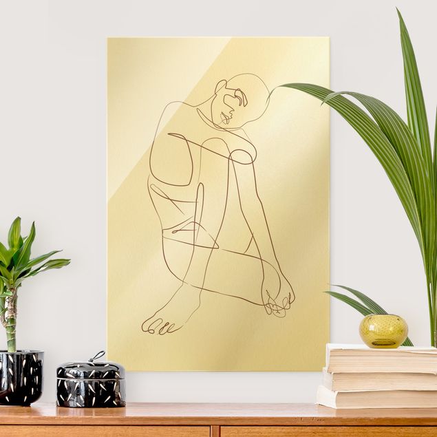 Obraz na szkle - Line Art - Kobieta siedząca