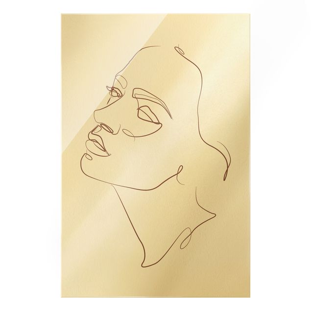 Obraz na szkle - Line Art - Kobieta śniąca twarz