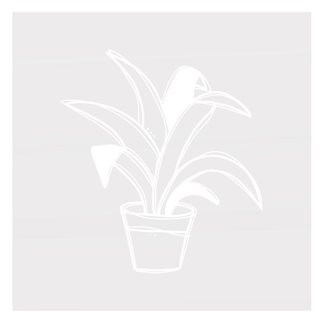 Folia samoprzylepna Line Art - Big Potted Plant