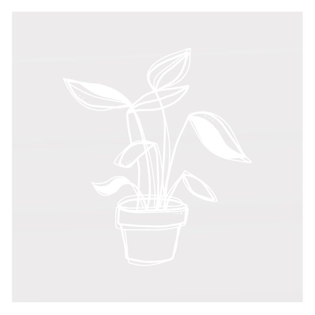 Folia samoprzylepna Line Art - Small Potted Plant