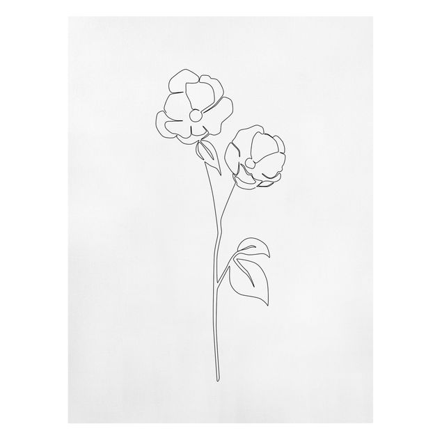 Obrazy na płótnie maki Line Art Flowers - Poppy Flower