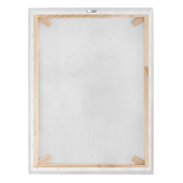 Obrazy na płótnie czarno biały Line Art Flowers - Poppy Flower