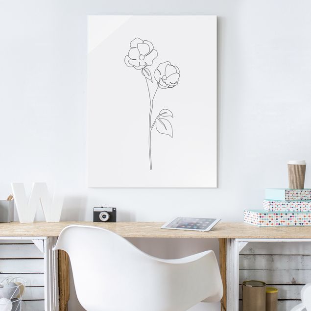 Obrazy portret Line Art Flowers - Poppy Flower