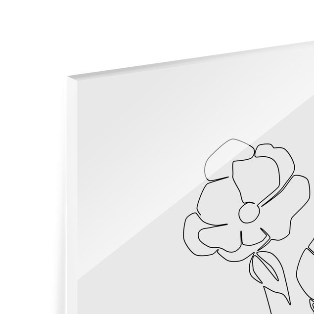 Czarno białe obrazy Line Art Flowers - Poppy Flower