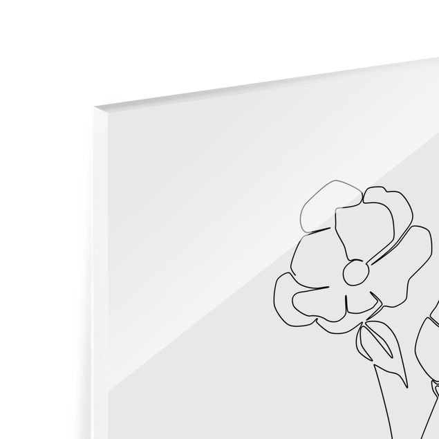 Czarno białe obrazy Line Art Flowers - Poppy Flower
