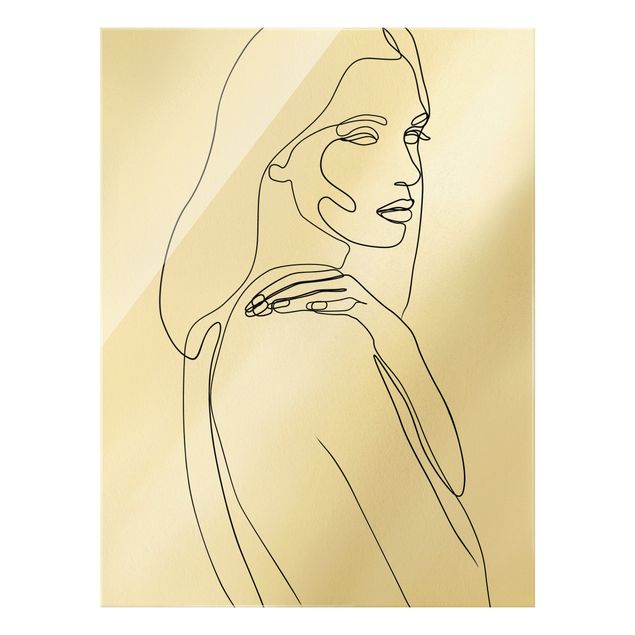 Obrazy do salonu nowoczesne Line Art Woman Shoulder czarno-biały