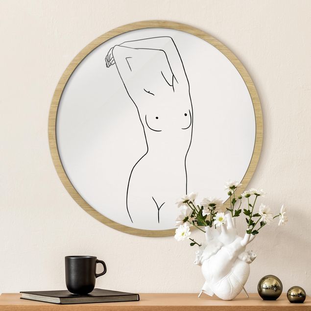 Obrazy w ramie artystyczne Line Art Nude Art Of A Woman Black And White