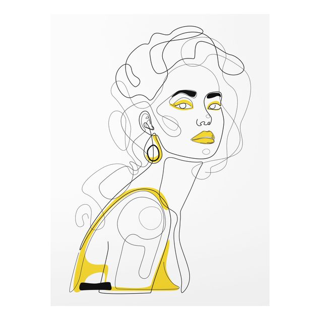 żółty obraz Line Art Portraits - Lemon Lipstick