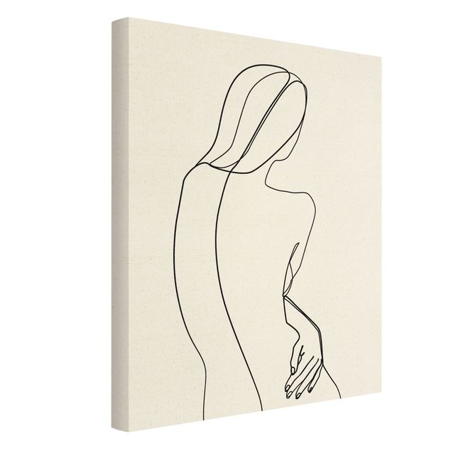 Obrazy na płótnie abstrakcja Line Art Kobieta z tyłu czarno-biały