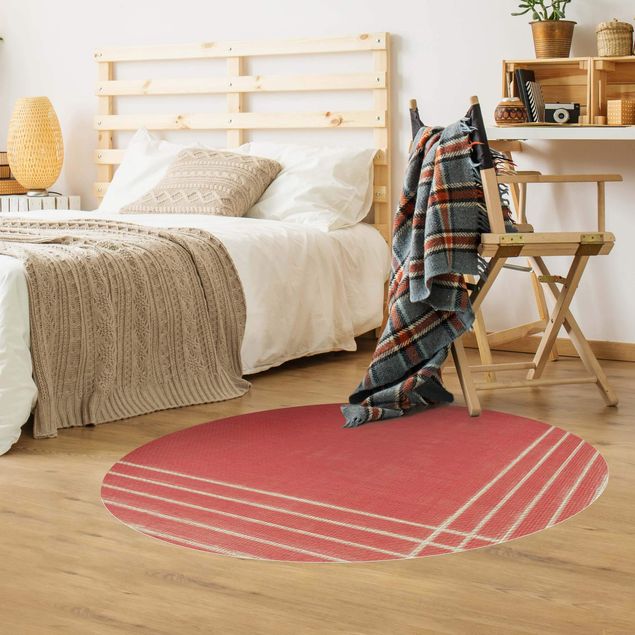 nowoczesny dywan Linie spotykają się czerwone