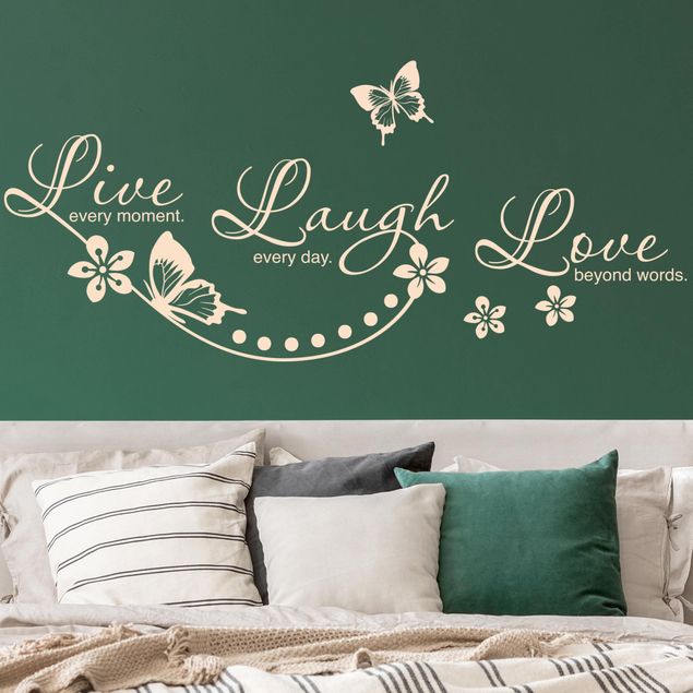 Naklejka na ścianę - Napis Live Laugh Love