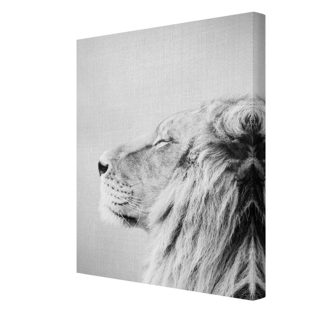 Obraz kota na płótnie Lion Leopold Black And White