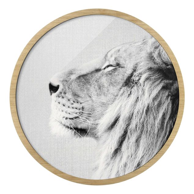 Obraz lwa Lew Leopold czarno-biały