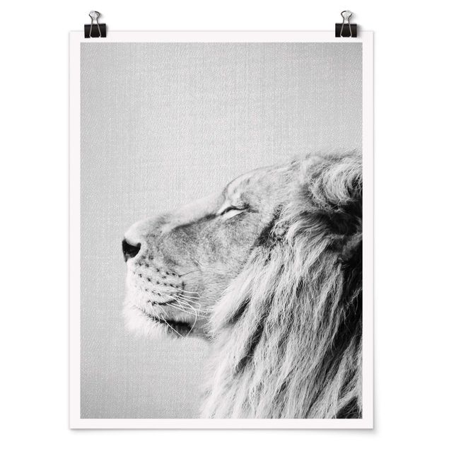 Obrazy zwierzęta Lion Leopold Black And White