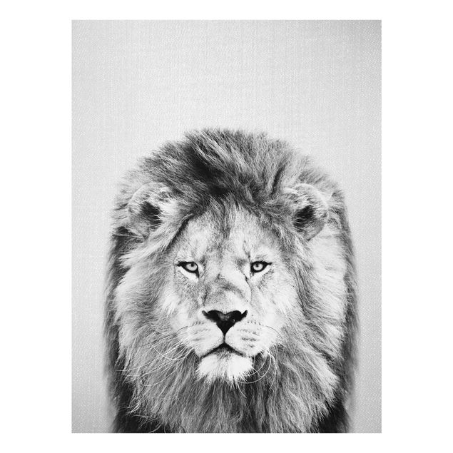 Obrazy na szkle zwierzęta Lion Linus Black And White
