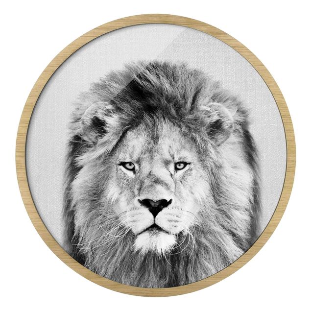 Obraz lwa Lew Linus czarno-biały