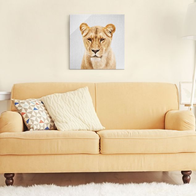 Obrazy na szkle kwadrat Lioness Lisa
