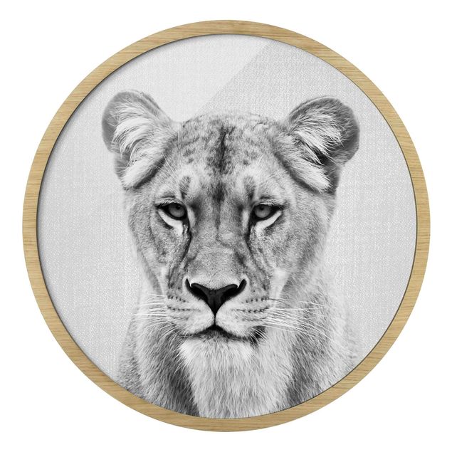 Obraz lwa Lwica Lisa czarno-biały