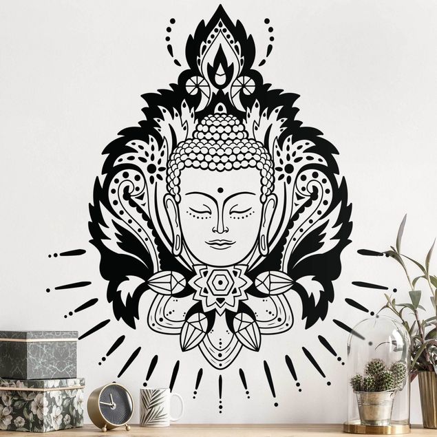 Naklejka na ścianę - Lotus z Buddą