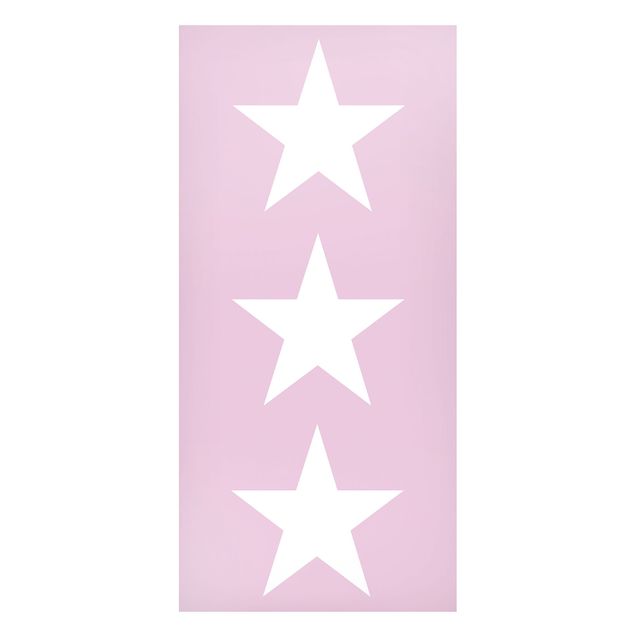 Obrazy nowoczesne Duże białe gwiazdy na różowym tle