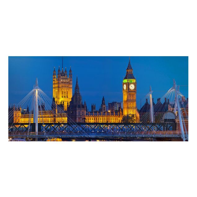 Obrazy do salonu nowoczesne Big Ben i Pałac Westminsterski w Londynie nocą