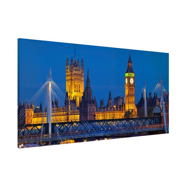 Dekoracja do kuchni Big Ben i Pałac Westminsterski w Londynie nocą