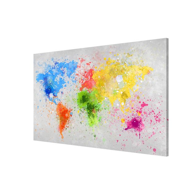 Obrazy nowoczesne Mapa świata z kolorowym rozbryzgiem