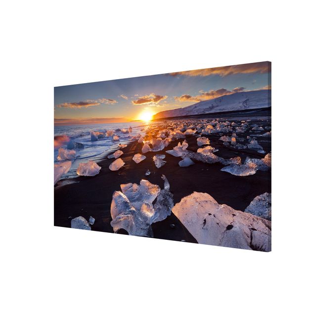 Obrazy nowoczesny Lodowe kawałki na plaży Islandia