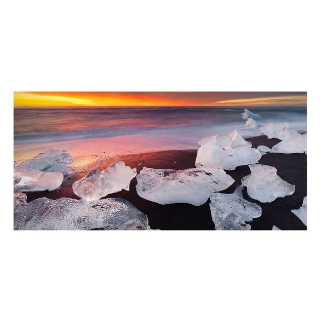 Obrazy do salonu nowoczesne Kawałki lodu na lagunie lodowcowej Jökulsárlon Islandia