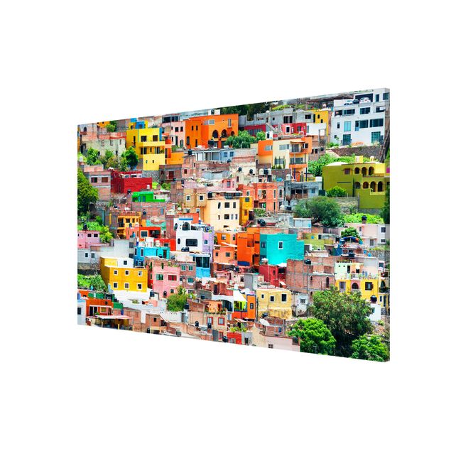 Obrazy nowoczesne Kolorowy dom z przodu Guanajuato
