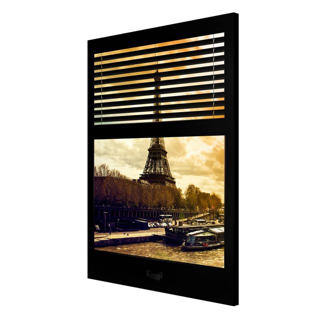 Obrazy nowoczesny Zasłony widokowe na okna - Paryż Wieża Eiffla Zachód słońca