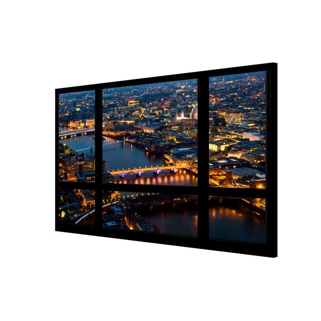 Nowoczesne obrazy Widok z okna na panoramę Londynu z mostami