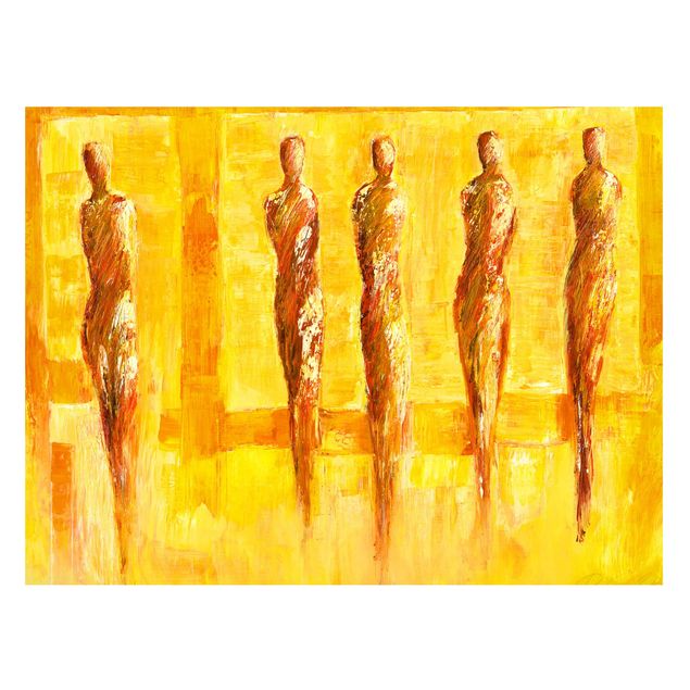 Nowoczesne obrazy do salonu Petra Schüßler - Pięć postaci w żółci