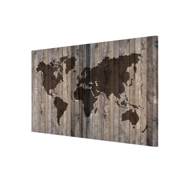Obrazy nowoczesny Mapa świata z drewna