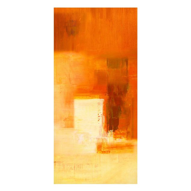Nowoczesne obrazy do salonu Petra Schüßler - Kompozycja w kolorach pomarańczowym i brązowym 03
