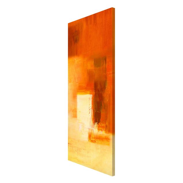 Abstrakcja obraz Petra Schüßler - Kompozycja w kolorach pomarańczowym i brązowym 03
