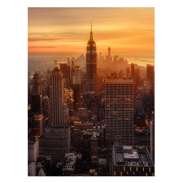 Nowoczesne obrazy do salonu Manhattan Skyline Wieczorny nastrój