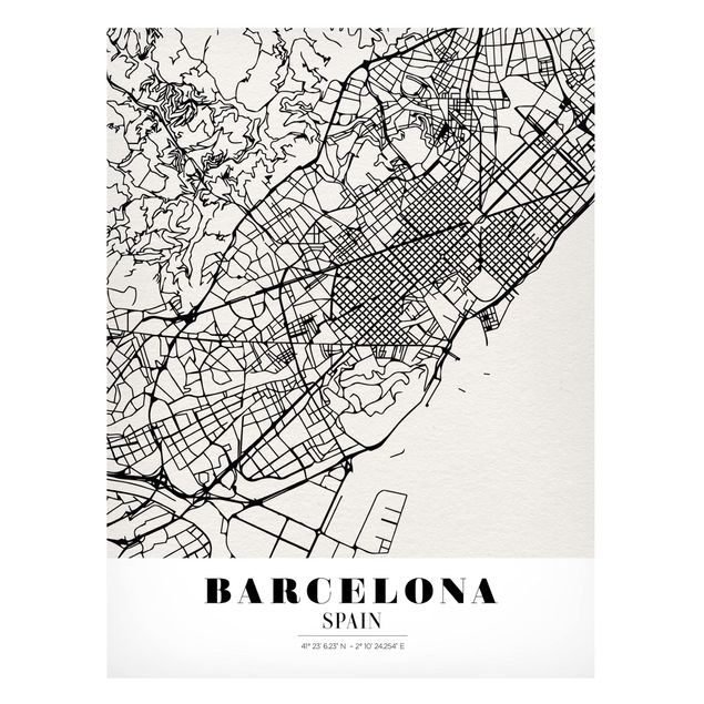 Obrazy do salonu nowoczesne City Map Barcelona - Klasyczna