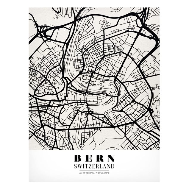 Obrazy do salonu Mapa miasta Berno - Klasyczna