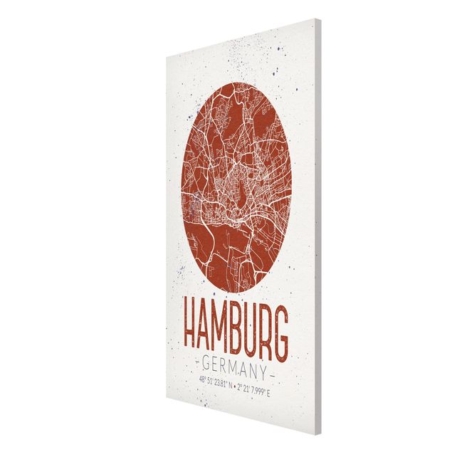 Obrazy nowoczesny Mapa miasta Hamburg - Retro