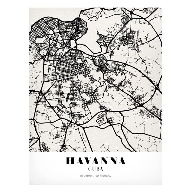Obrazy do salonu Mapa miasta Hawana - Klasyczna