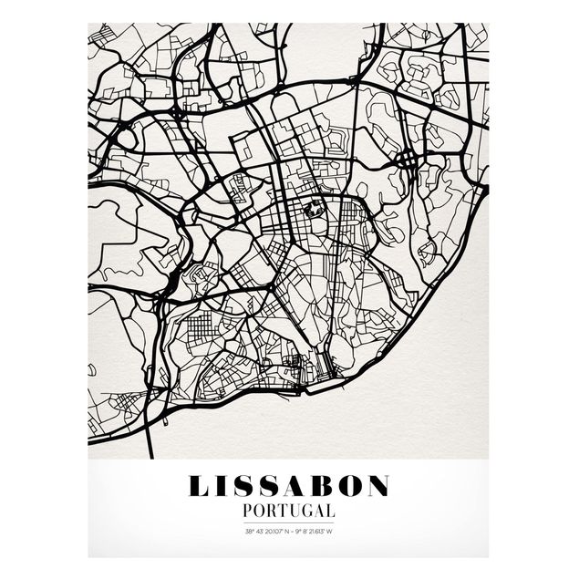 Nowoczesne obrazy do salonu City Map Lisbon - Klasyczna