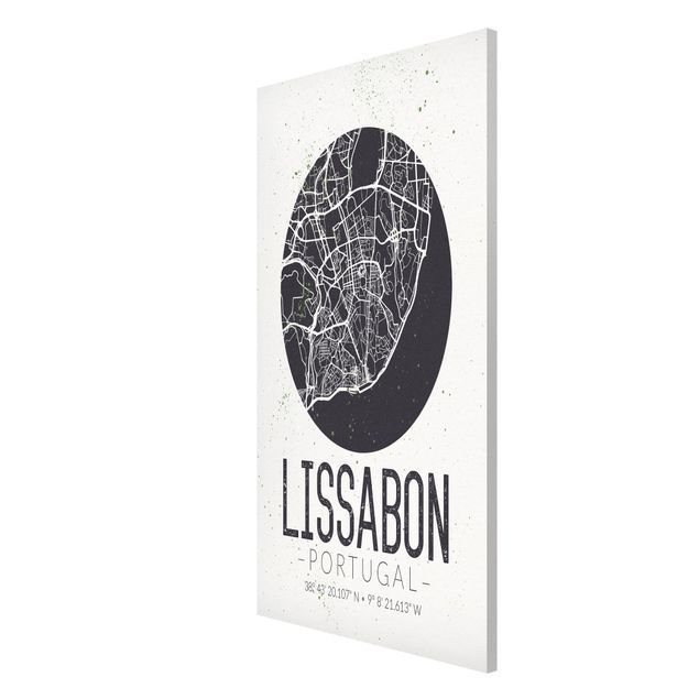 Nowoczesne obrazy Mapa miasta Lizbona - Retro