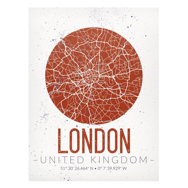 Obrazy do salonu nowoczesne Mapa miasta Londyn - Retro