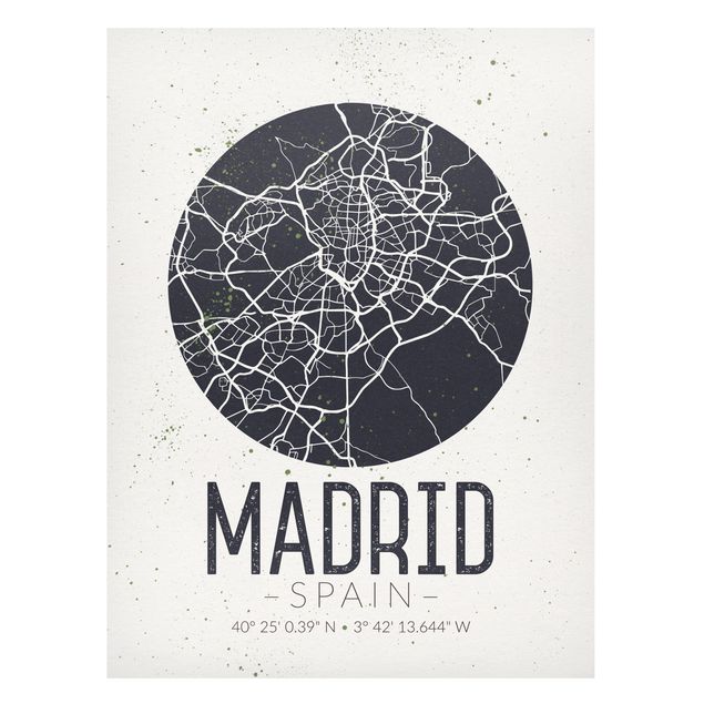 Obrazy do salonu Mapa miasta Madryt - Retro