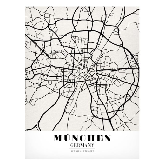 Obrazy do salonu nowoczesne City Map Munich - Klasyczna
