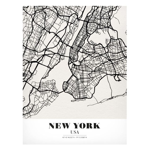 Nowoczesne obrazy do salonu Mapa miasta Nowy Jork - Klasyczna