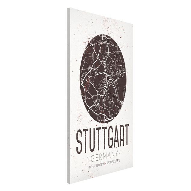 Dekoracja do kuchni Mapa miasta Stuttgart - Retro