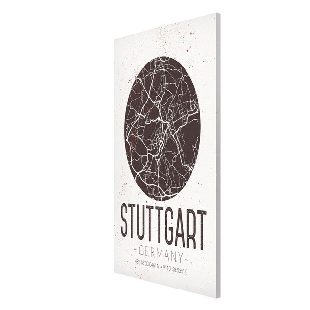 Nowoczesne obrazy Mapa miasta Stuttgart - Retro